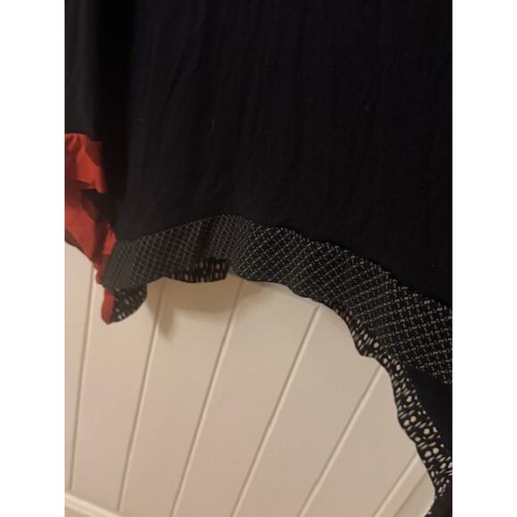 Alembika Black Contrast Hem Swing Tunic Asymmetrical Lagenlook Size 2 (8-10) - Picture 6 of 7